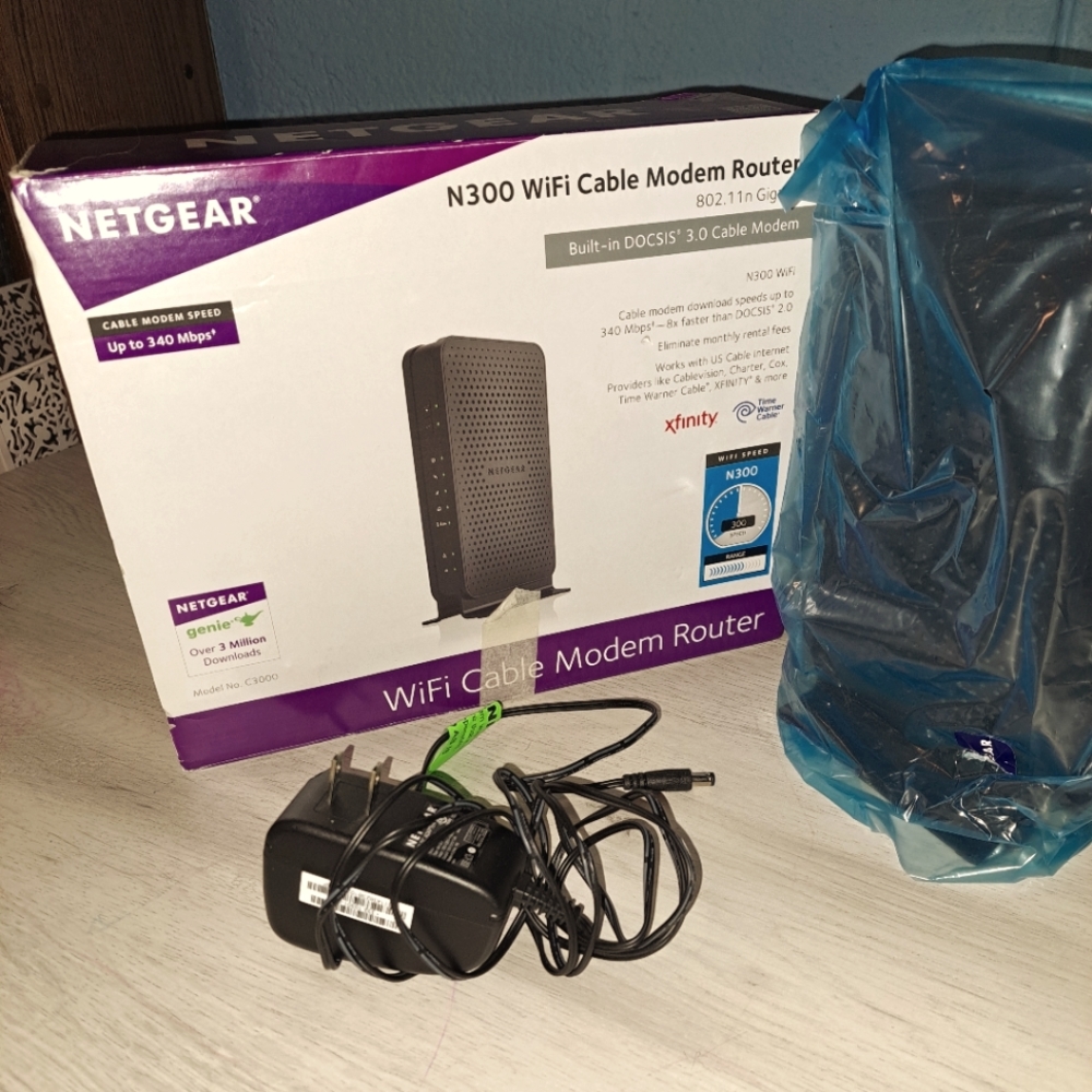N300 WiFi Cable Modem Router 340 Mbps Netgear